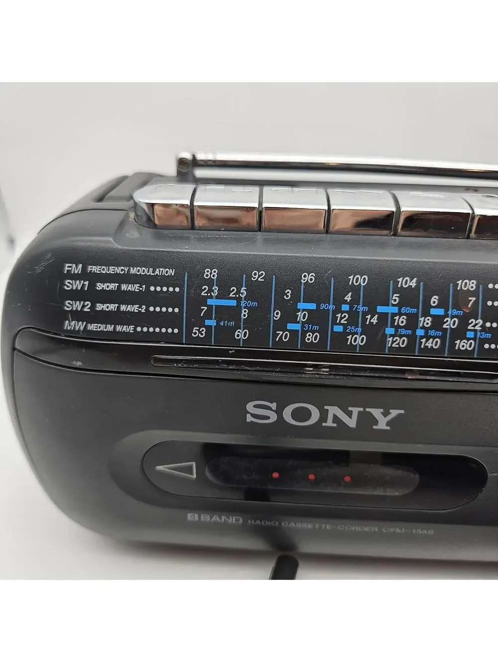 Vintage Sony CFM-155S AM/FM/Cassette/Short Wave Radio Tested Works